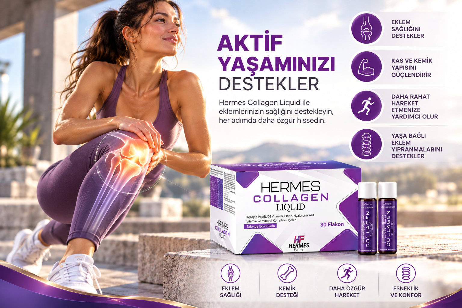 Hermes Collagen aktif yaşam ve eklem sağlığı görseli